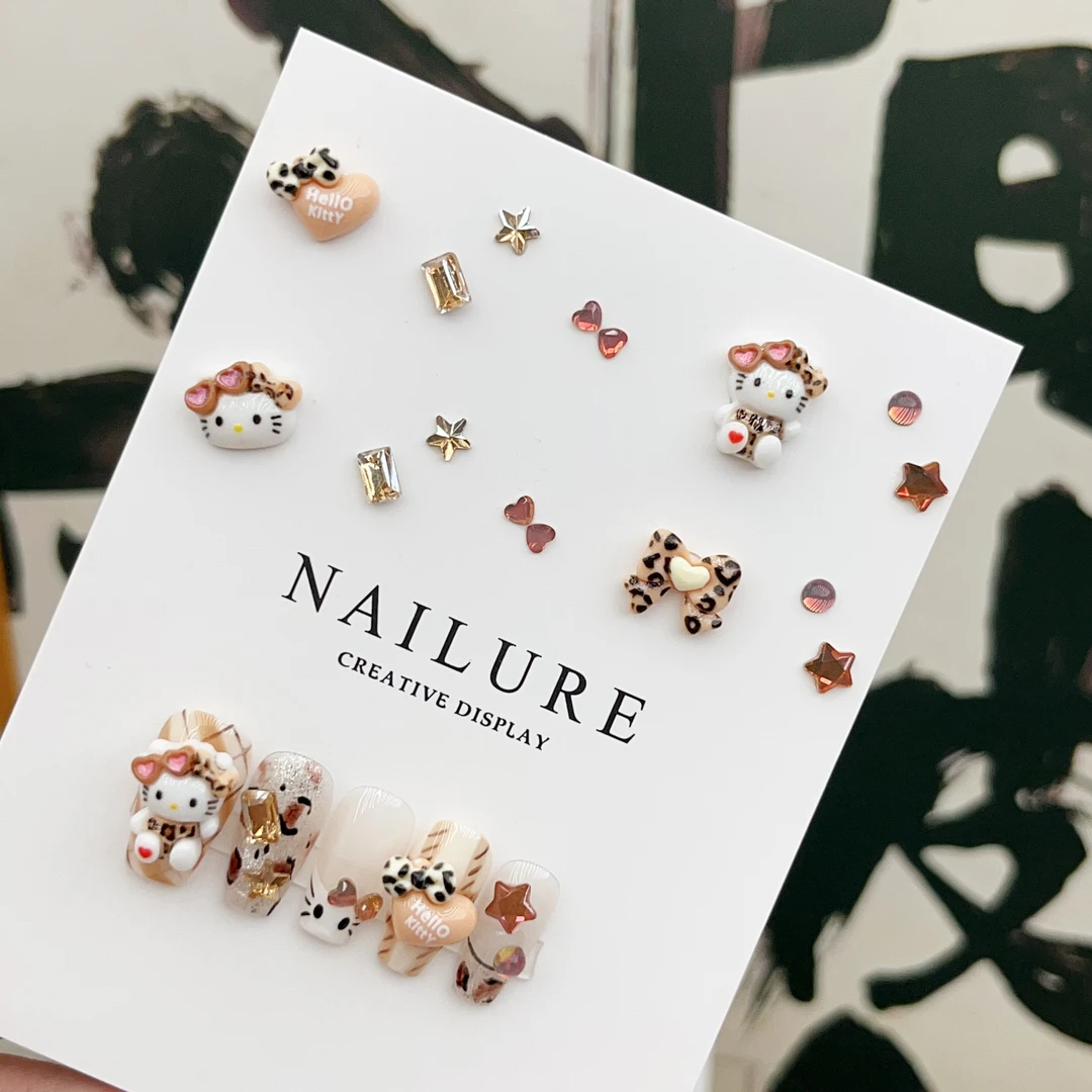 【小猫日记】美甲饰品材料包新款小猫指甲饰品k9异形钻指甲组合钻包