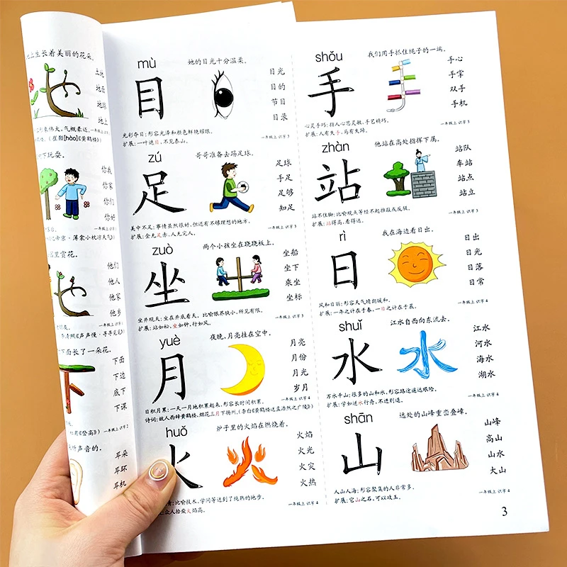 1600个象形字识字书幼儿认字4-6岁启蒙早教3-6岁幼小衔接识字大全