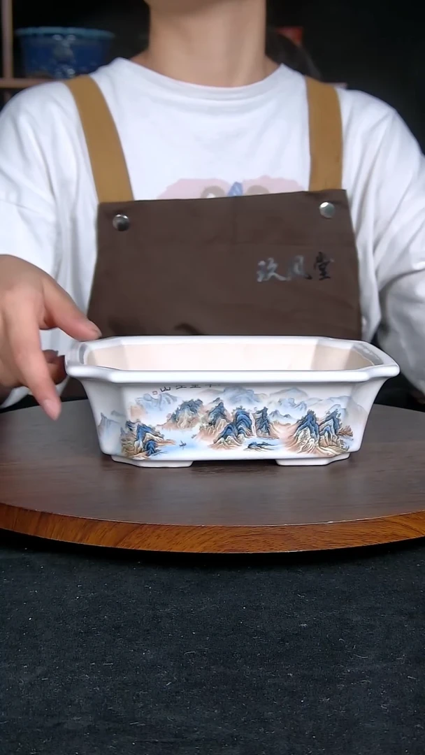 【闪购商品】紫砂20CM以下 紫砂釉盆内口径19/14.5/5