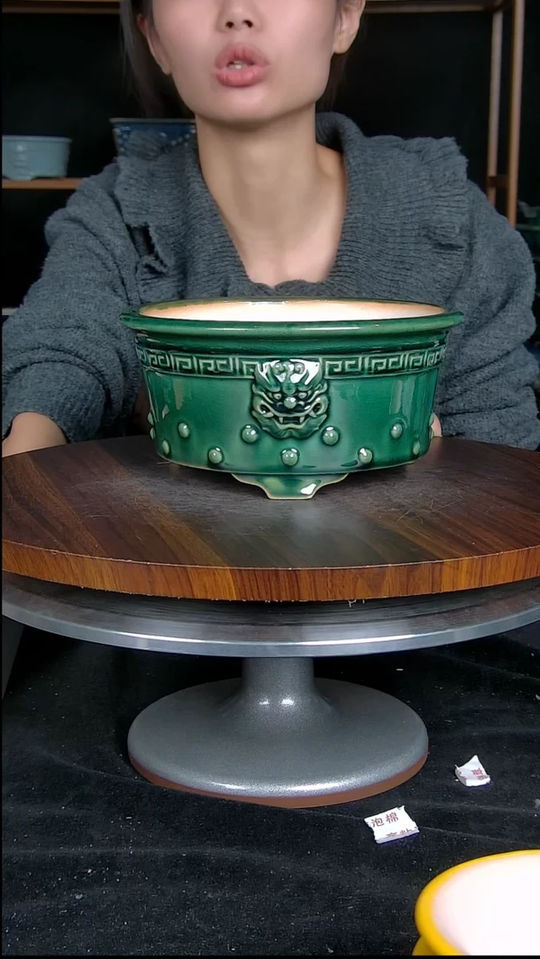 【闪购商品】紫砂20CM以下紫砂釉盆内口径17.5/8