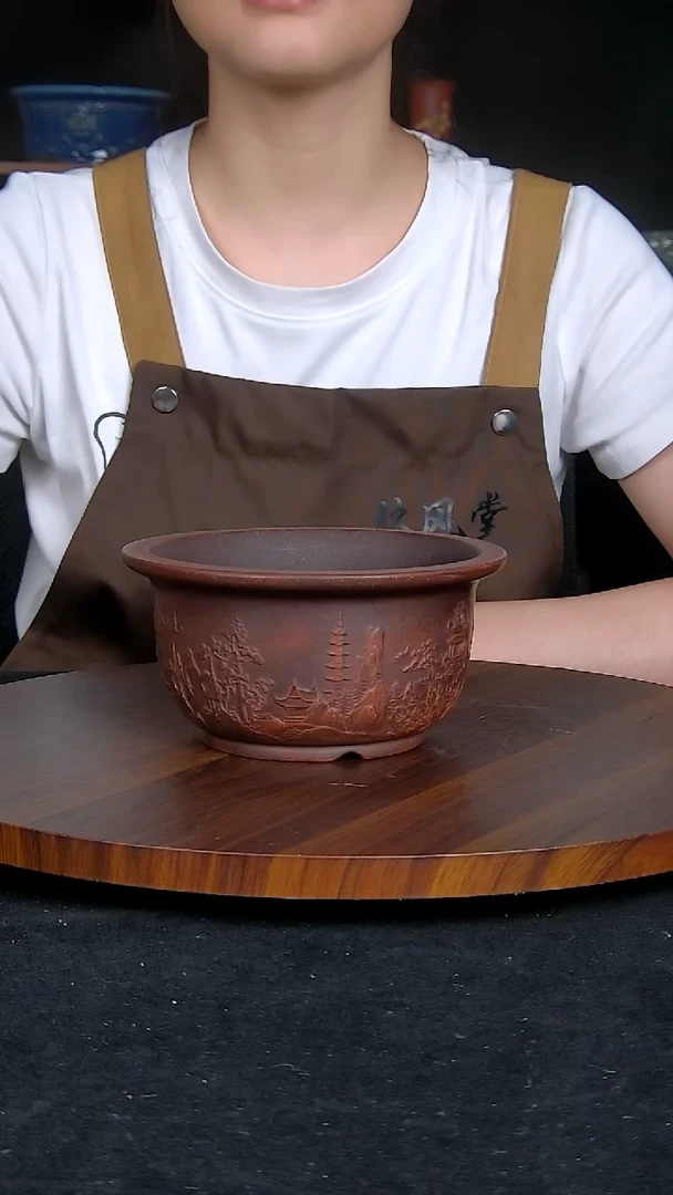 【闪购商品】紫砂20CM以下紫砂釉盆内口径14/7