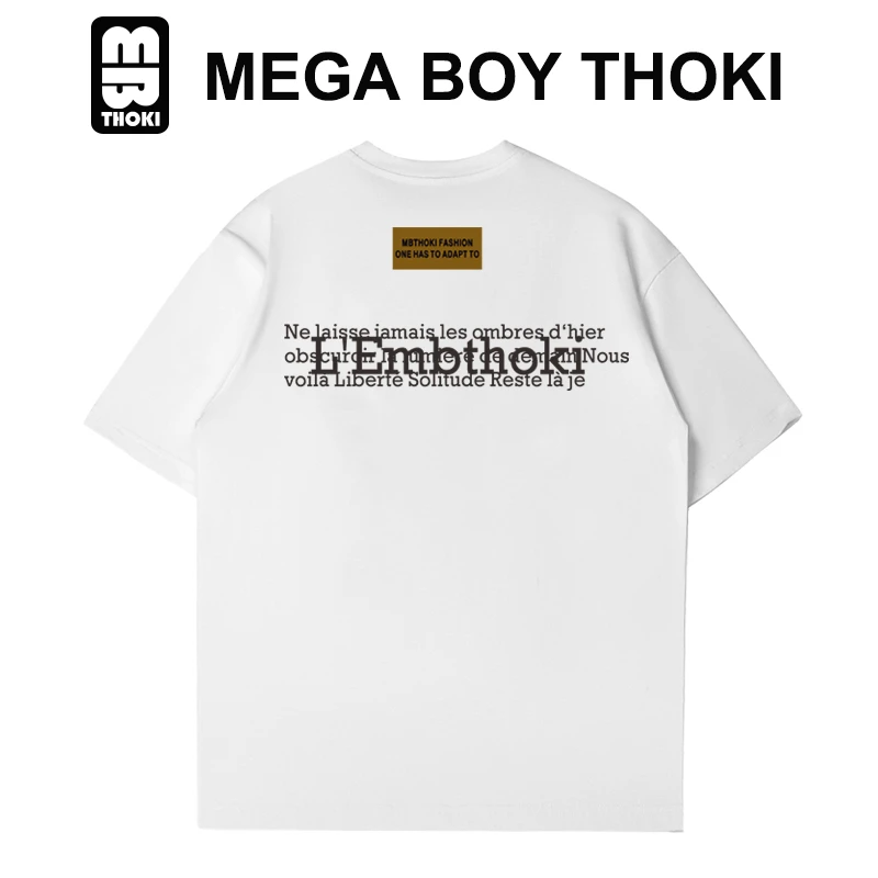 【MBTHOKI美式叠影男女同款】t恤纯棉重磅加厚夏季新款短袖休闲宽松