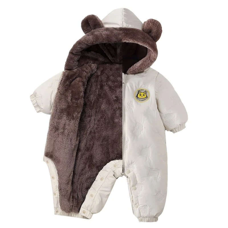 婴幼儿衣服男女宝宝夹棉袄新生儿童连体包屁爬服哈衣冬婴儿厚棉衣