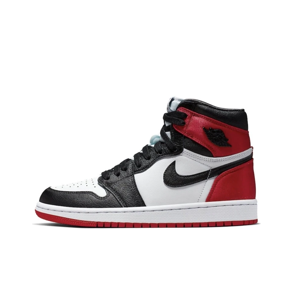 Air Jordan 1高帮女款白黑红 红丝绸黑脚趾 复古篮球鞋cd0461-016