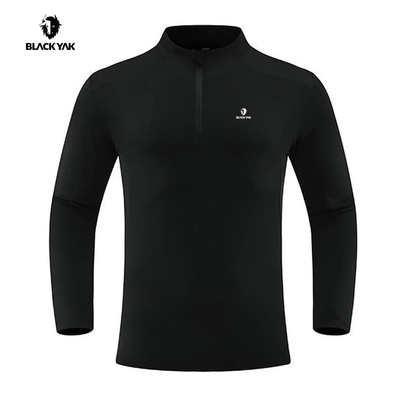 BLACK YAK/布来亚克秋冬半拉链立领速干透气男士长袖t恤运动弹力