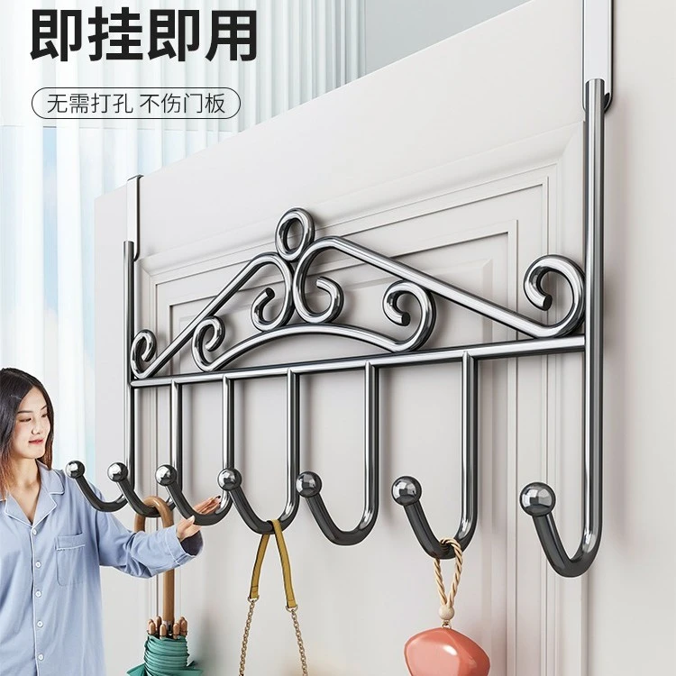 门后挂钩免打孔墙上挂衣架神器门上挂架壁挂子强力无痕衣服帽衣钩