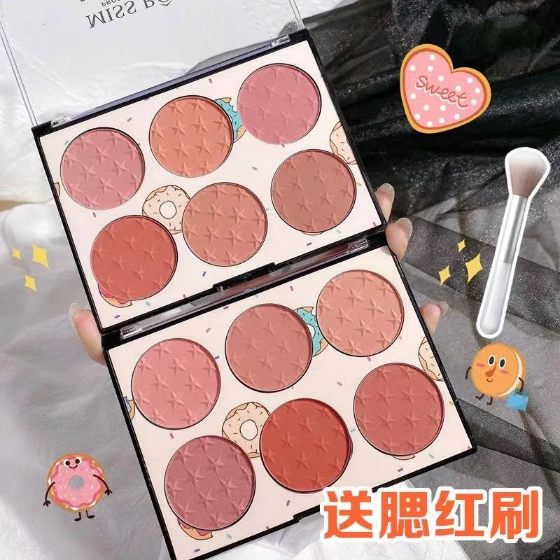 MISSROSE六色腮红盘少女心防水哑光珠光多色裸妆体谅修容学生正品