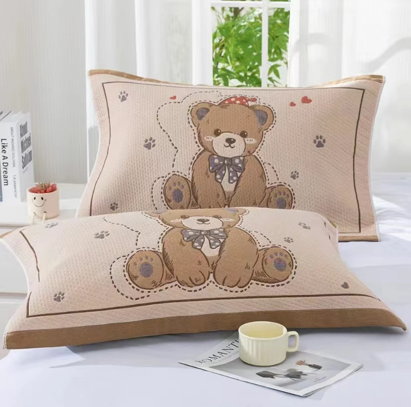 枕巾一对单条棉枕巾亲肤柔软透气吸汗情侣成人加厚加大枕头巾家用