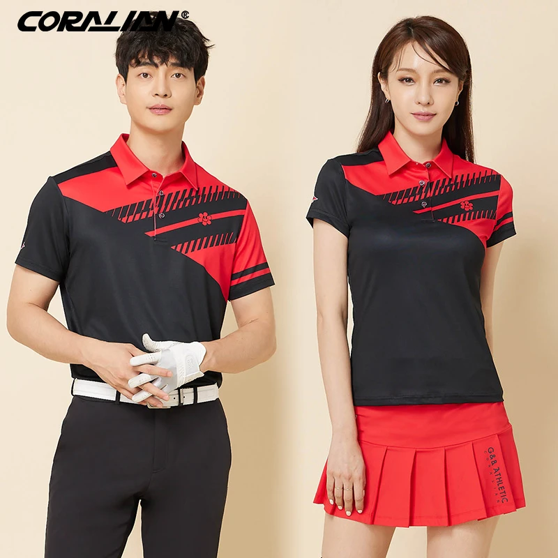 可莱安羽毛球服女韩国男透气速干情侣翻领上衣高尔夫服运动服