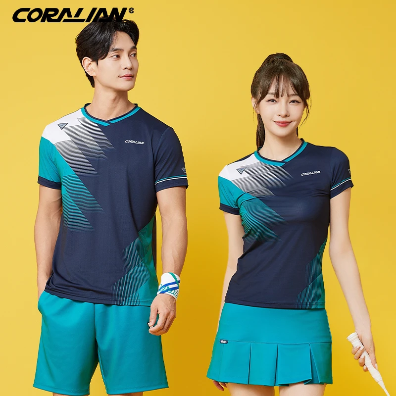 可莱安羽毛球服女透气速干男女情侣球衣短袖上衣2024新品运动服装