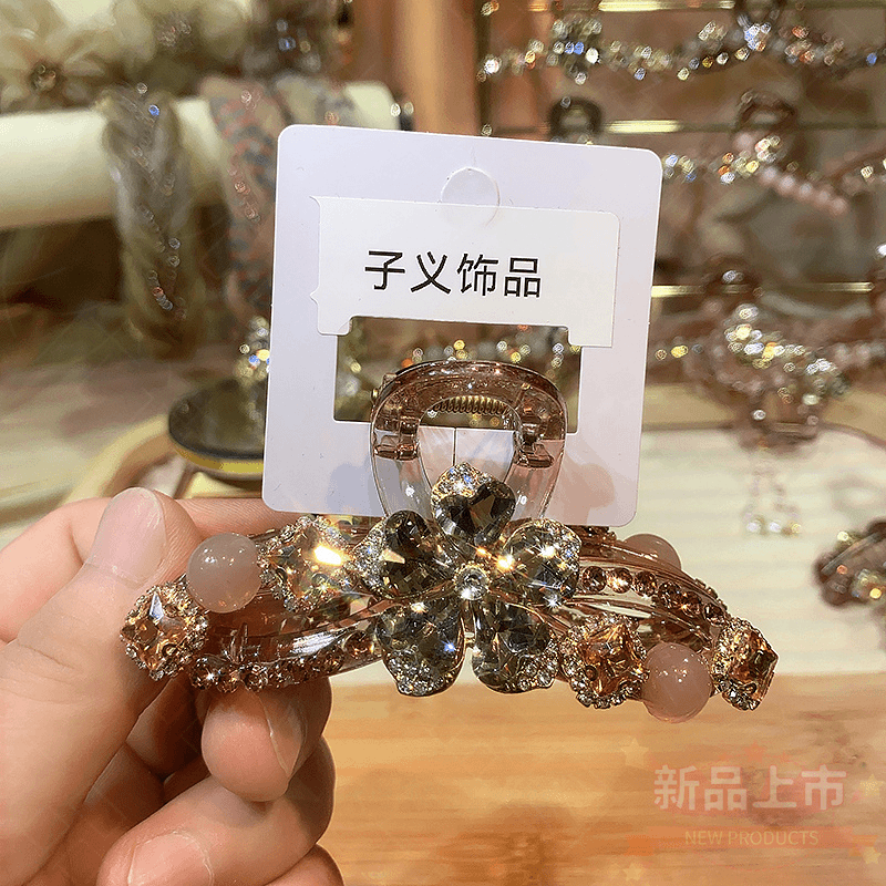 弈唯9厘米茶色小号鲨鱼夹发夹头饰小抓夹气质网红轻奢时尚可爱