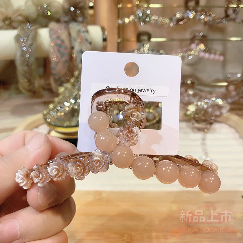 弈唯11厘米白月光中号鲨鱼夹抓夹气质网红可爱简约清新韩版优雅