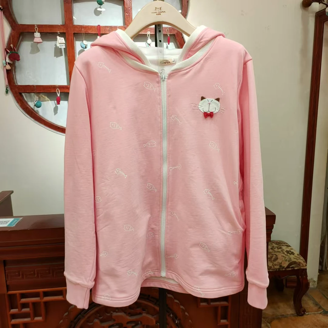 卡拉猫连帽加绒外套