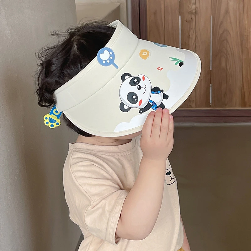 儿童防晒帽夏季男童遮阳帽防紫外线女童太阳帽宝宝空顶帽子大帽檐