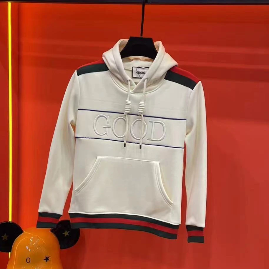 【星星宠粉专属】男女同款连帽加绒印花拼接套头春季撞色潮流GD