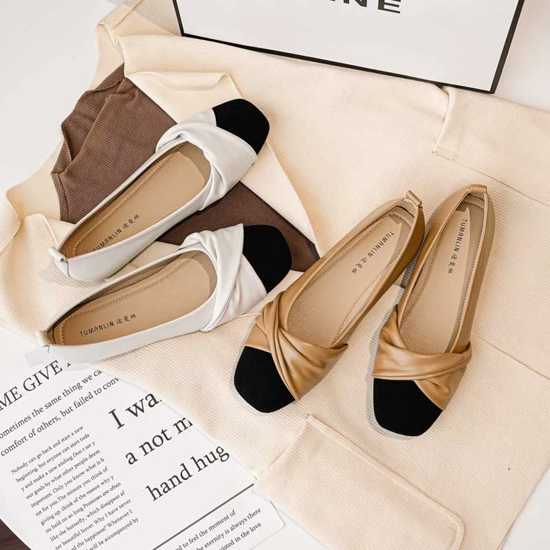 2024年秋季新品软底韩版时尚平底网红单鞋方头仙女风女鞋浅口1941