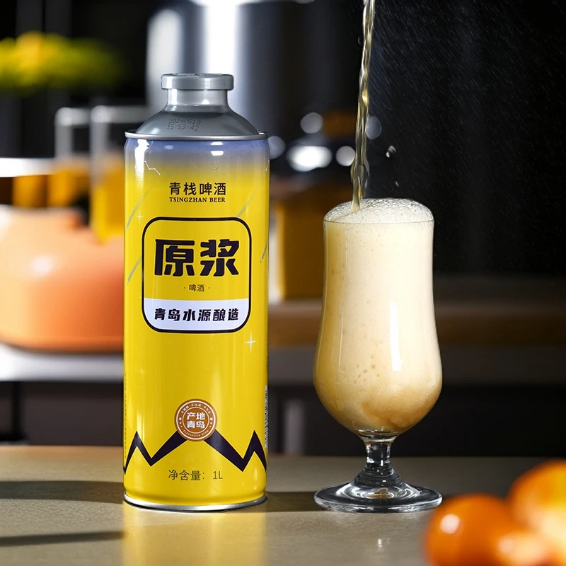 青栈全麦酿造精酿原浆德式小麦白啤 青岛产地13°P5.3%vol【1L*6罐】