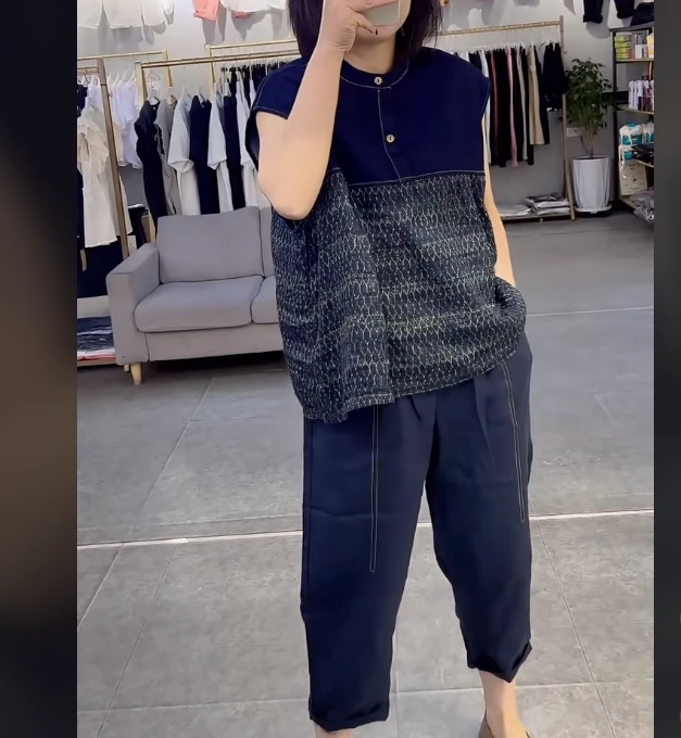 2024夏季新款时尚女装网红气质休闲百搭减龄修身宽松上衣裤子女