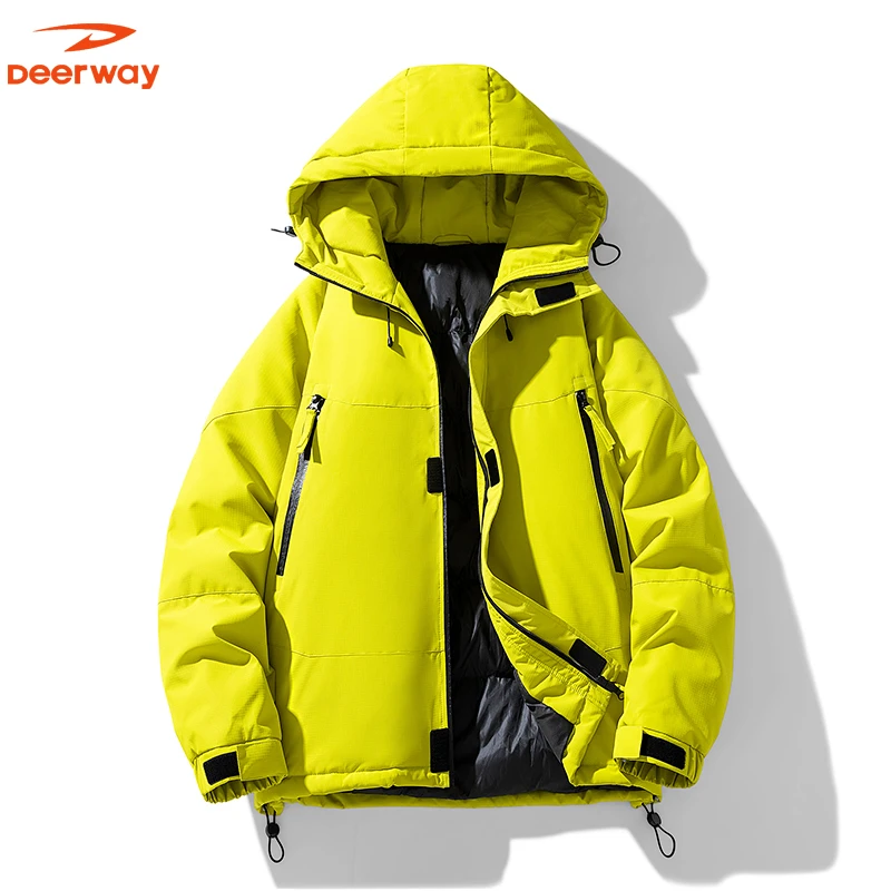 Deerway/德尔惠冬季加厚棉服机能风冲锋衣连帽男女户外棉衣外套