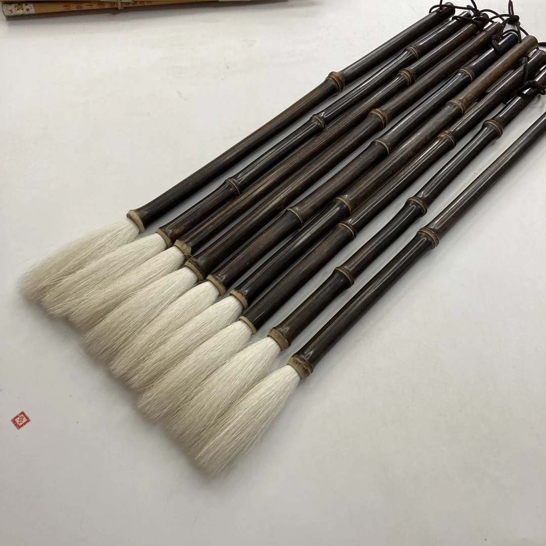 2支同款紫竹细羊豪:出锋:5.8cm 口径:0.7cm 隶书 篆书 行书 草书