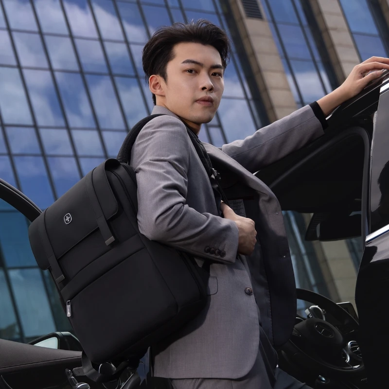 Wenger/威戈背包男士15.6英寸电脑包商务双肩包2024大容量612651B