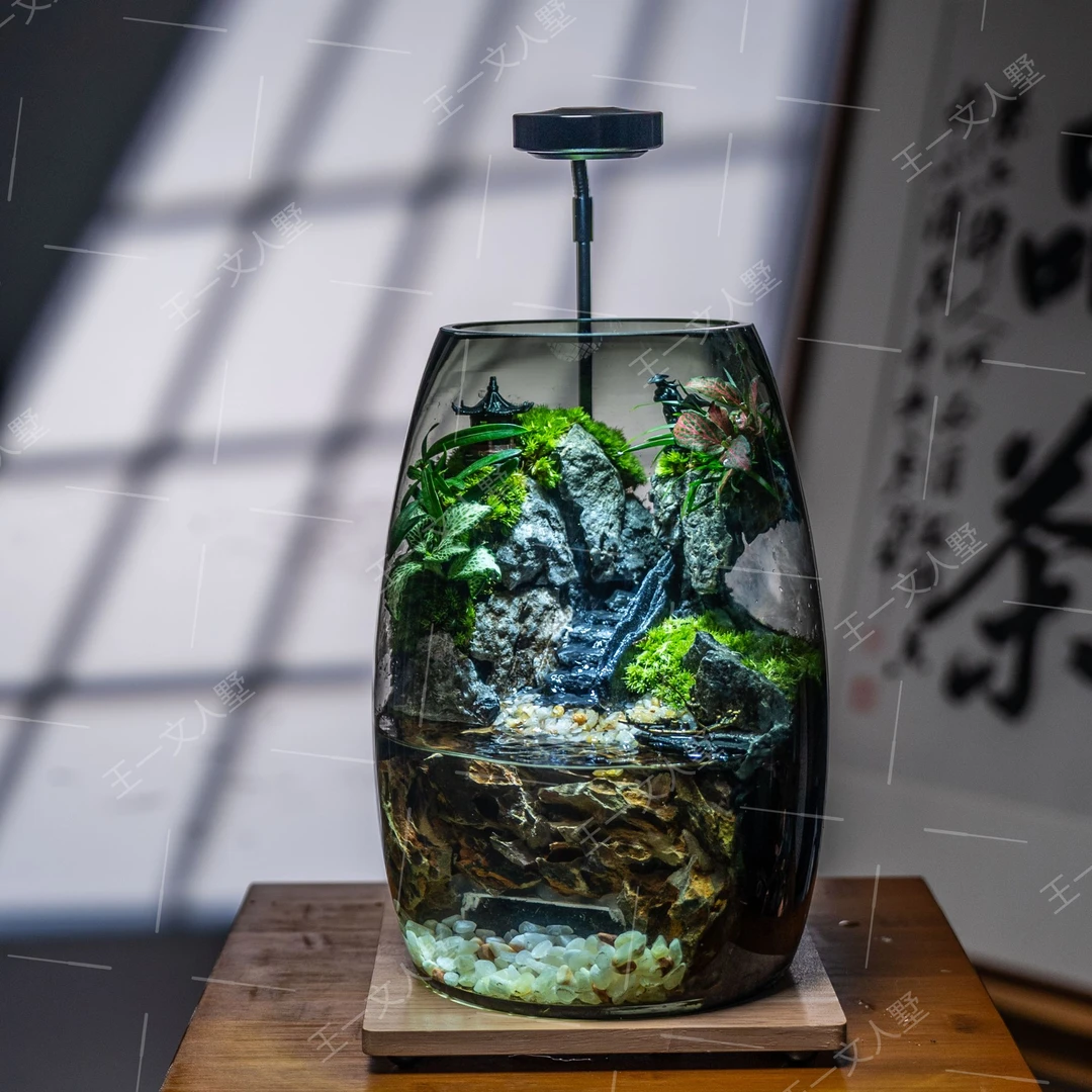 蜀山悬浮岛手工艺术苔藓生态缸家居摆件温馨氛围感百搭通用微景观