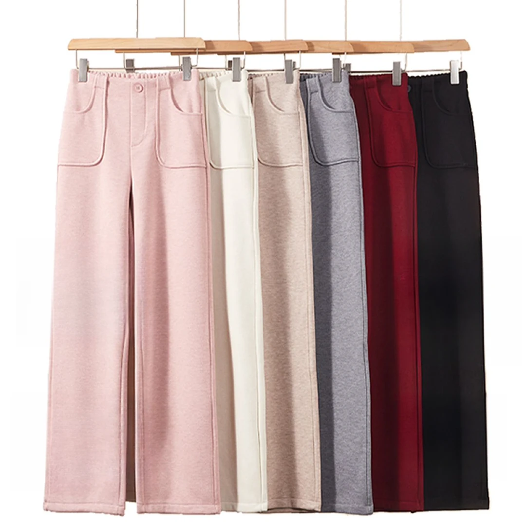 轻奢级！设计师高定版！女款羊毛蚕丝阔腿裤！内暖外型！随心搭配！