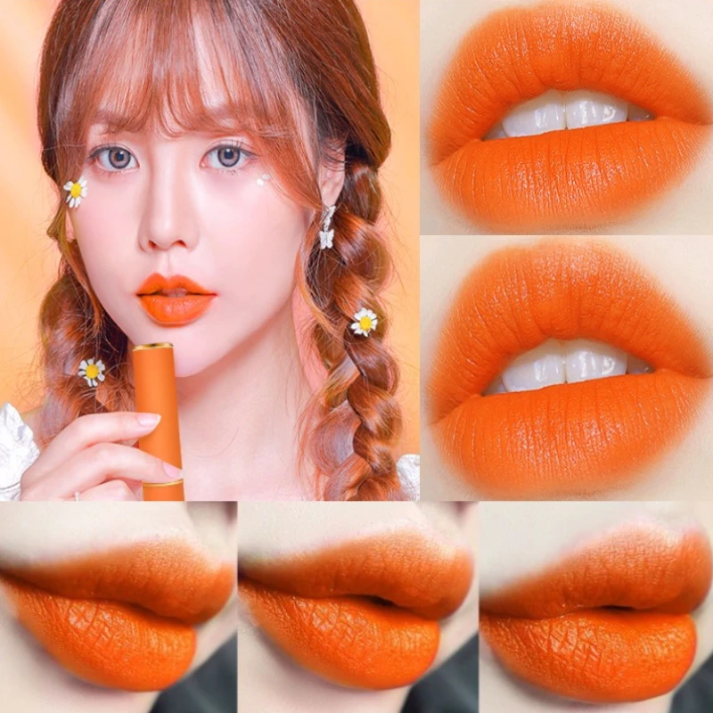 韩系奶橘色口红范爷橘滋润嫩妹阿宝色不易掉色素颜显白纯欲风韩妹