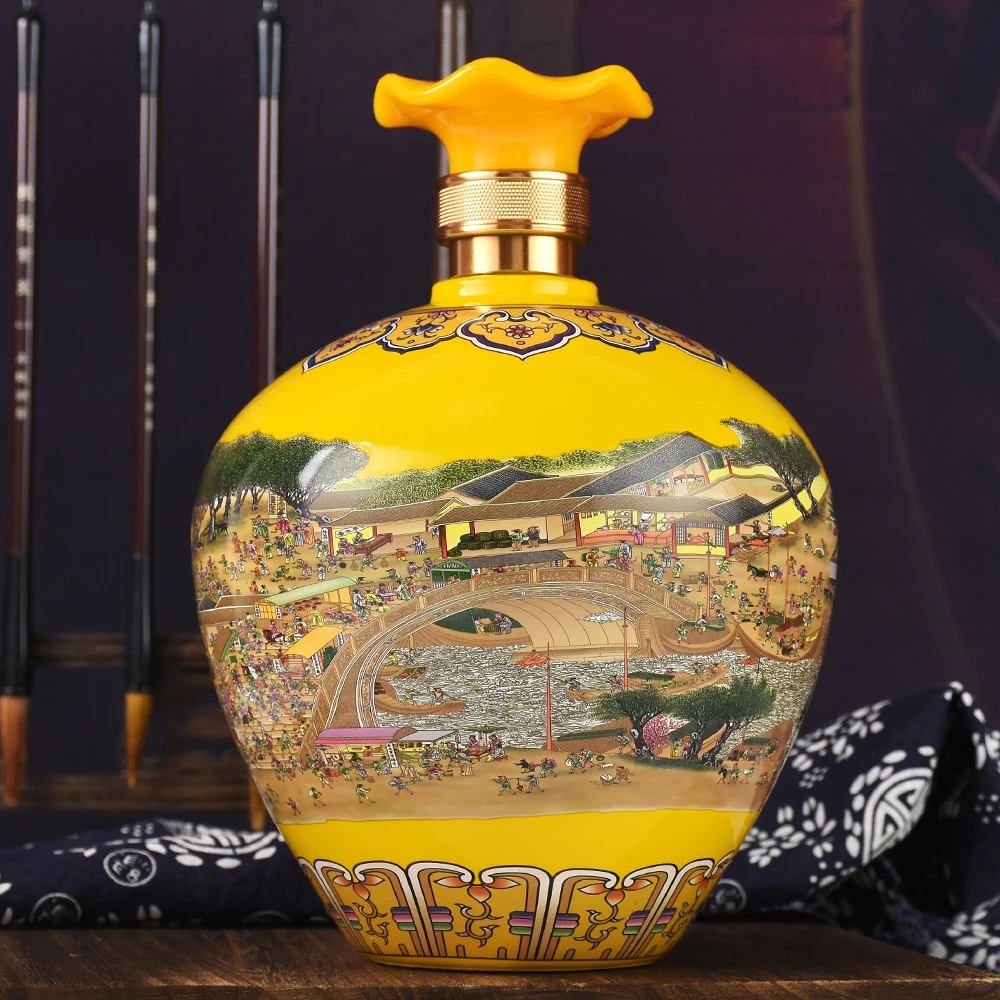 杏师山西杏花白酒大坛酒清香型白酒粮食酒清明上河图酒53度