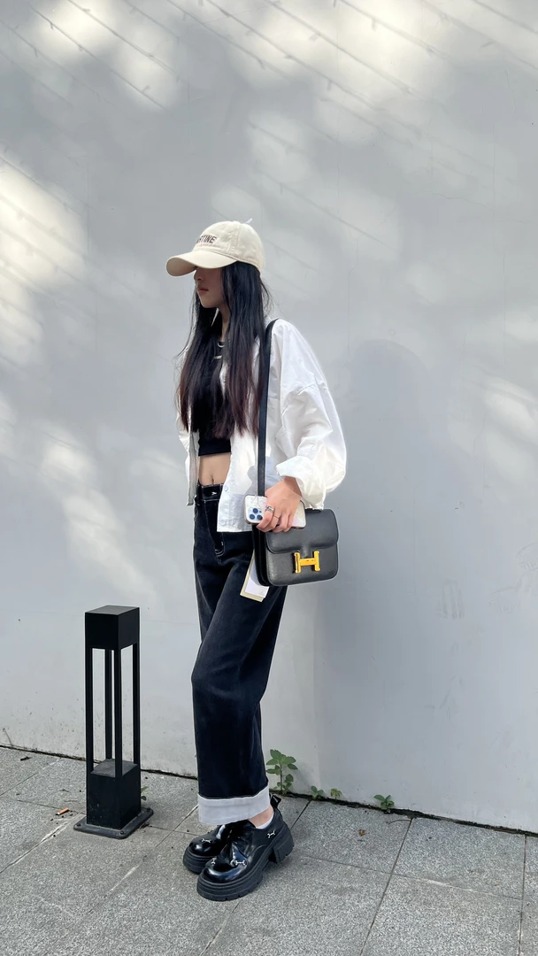 断码青货96532直筒九分裤显瘦时尚百搭宽松秋冬九分裤黑色长袖