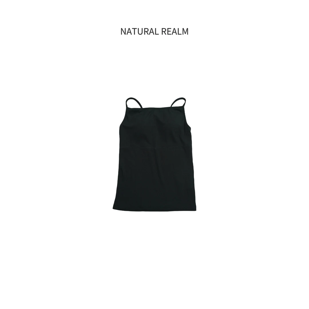 {NATURAL REALM}百搭款黑色吊带女背心打底简约