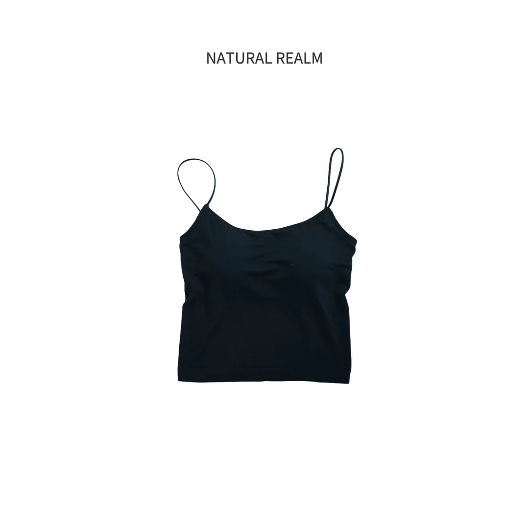 {NATURAL  REALM}百搭款女背心打底纯色美背露背短款背心打底夏季