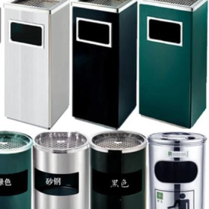 垃圾桶不锈钢圆形掐灭烟头禁烟垃圾桶酒店大堂烟灰筒户外方形便携