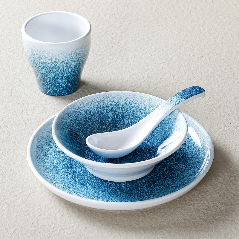 密胺餐具酒店饭店餐厅火锅店烧烤摆台四件套商用仿瓷套装小碗饭碗