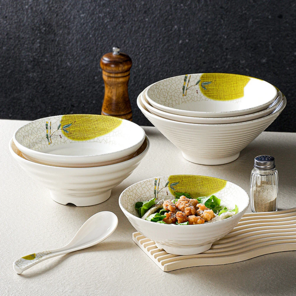 密胺餐具面碗商用仿瓷塑料酸辣粉麻辣烫拉面大碗汤碗斗笠碗饭碗