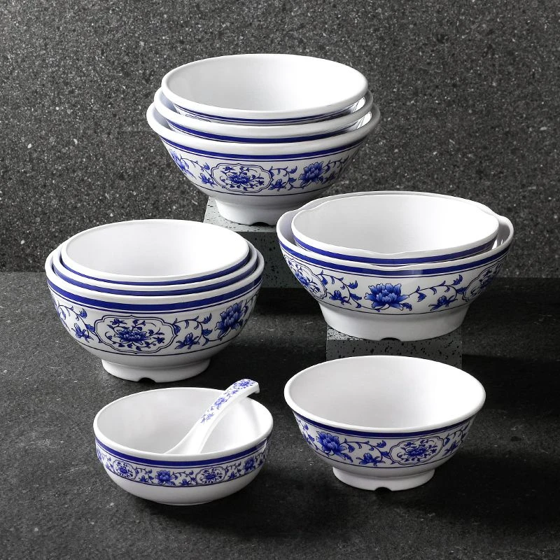 密胺餐具青花瓷面碗商用麻辣烫拉面碗大碗面馆碗米线汤碗