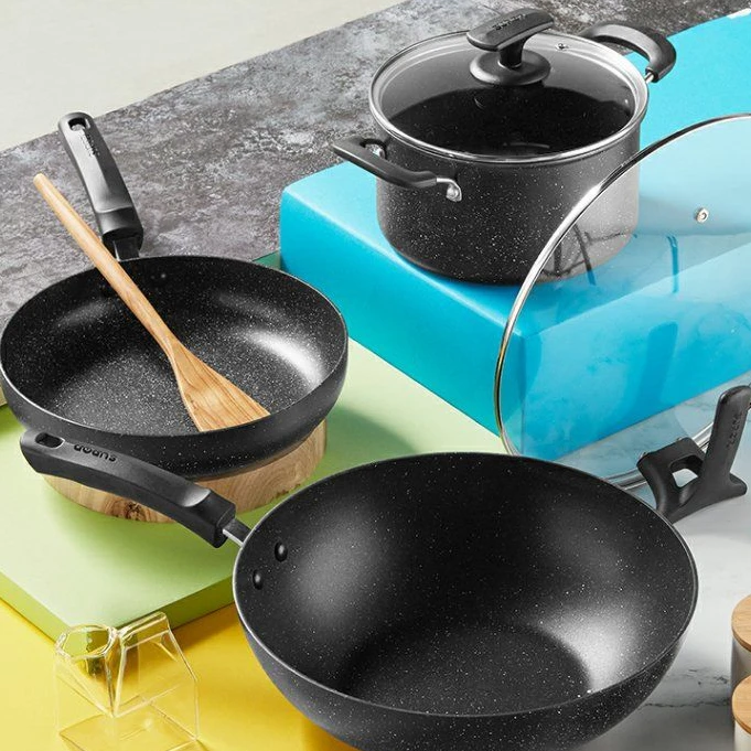 苏泊尔锅具套装全套家用炒菜锅不粘锅厨具厨房炒锅汤锅煎锅三件套