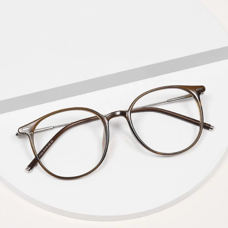 网红超轻蓝光ins韩版冷茶色复古眼镜 时尚学生可配近视防雾镜框