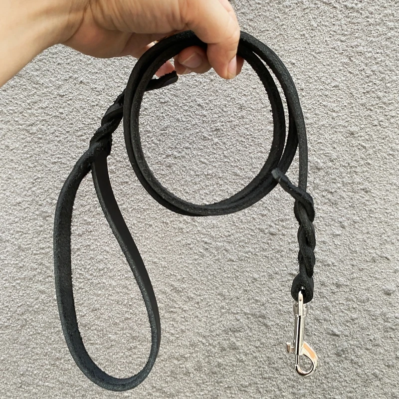 头层牛皮牵引绳狗狗牵引带小中大型牵引绳cm通用加厚耐磨遛狗绳