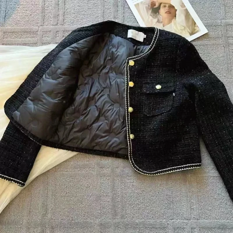 【财阀千金】高品质加厚内胆高级小香风外套女秋冬厚外套