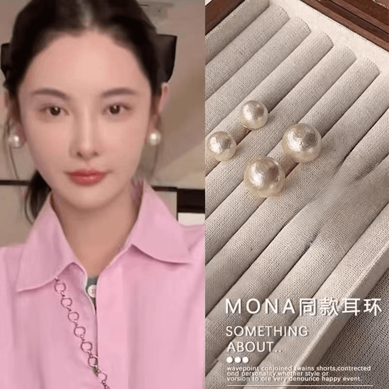 铜合金仿珍珠耳饰 【心姐同款】赫本风~棉花法式复古轻奢高级感气质
