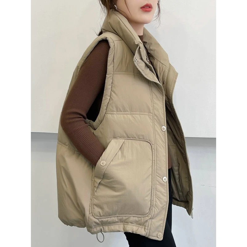 高档羽绒服马甲女秋冬季新款洋气减龄宽松显瘦遮肉坎肩马