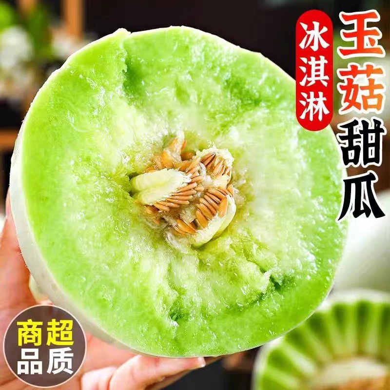 冰淇淋玉菇甜瓜白玉菇翡翠蜜瓜应当季新鲜香甜多汁香瓜水果2-9斤