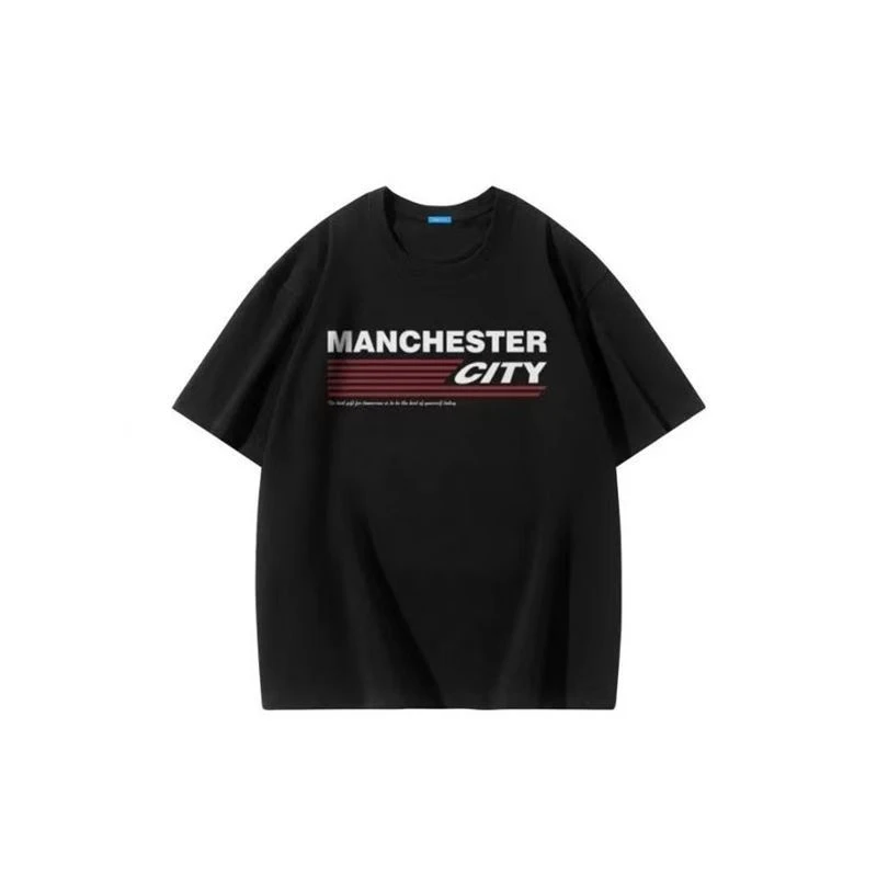 复古简约女款经典黑色圆领情侣夏季短袖夏季简约休闲T恤印花百搭