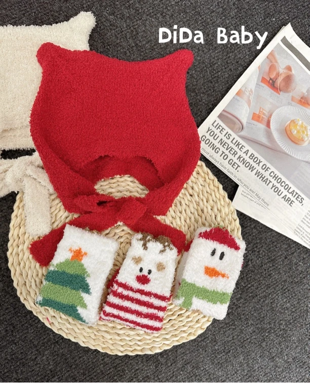 【可爱圣诞袜】宝宝秋冬加厚小腿袜圣诞袜可爱节日氛围感