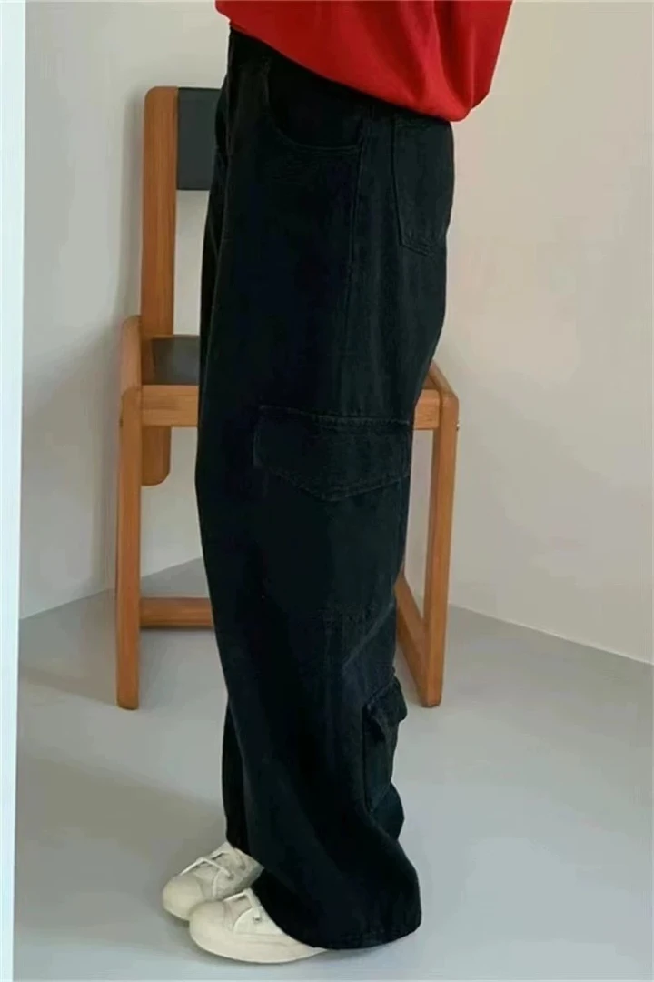 小羊韩货~韩国早秋egg烟熏色工装裤