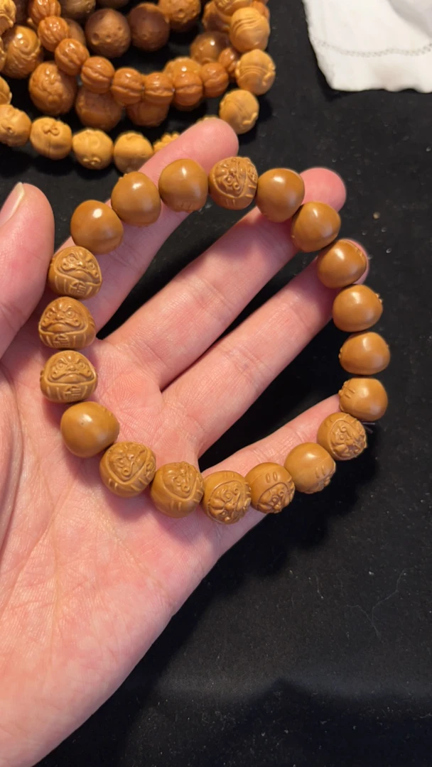 达摩龙蛇猴头串文玩精品桃核猴头文玩核雕龙蛇之变手串手串