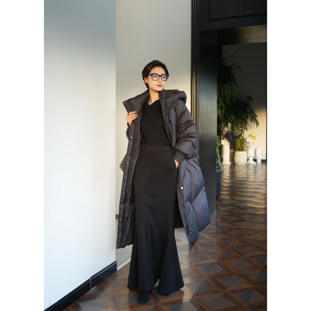 【北国之冬】超厚暖大棉被寒冬必备蓬松长款连帽鹅绒服女