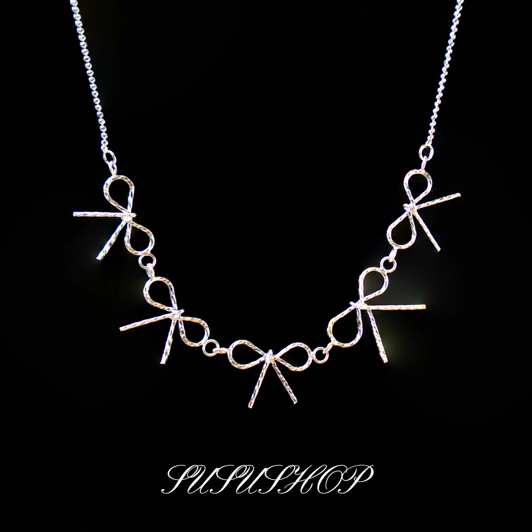 坠链均925银 925银饰ins风蝴蝶结项链气质百搭简约设计感轻奢