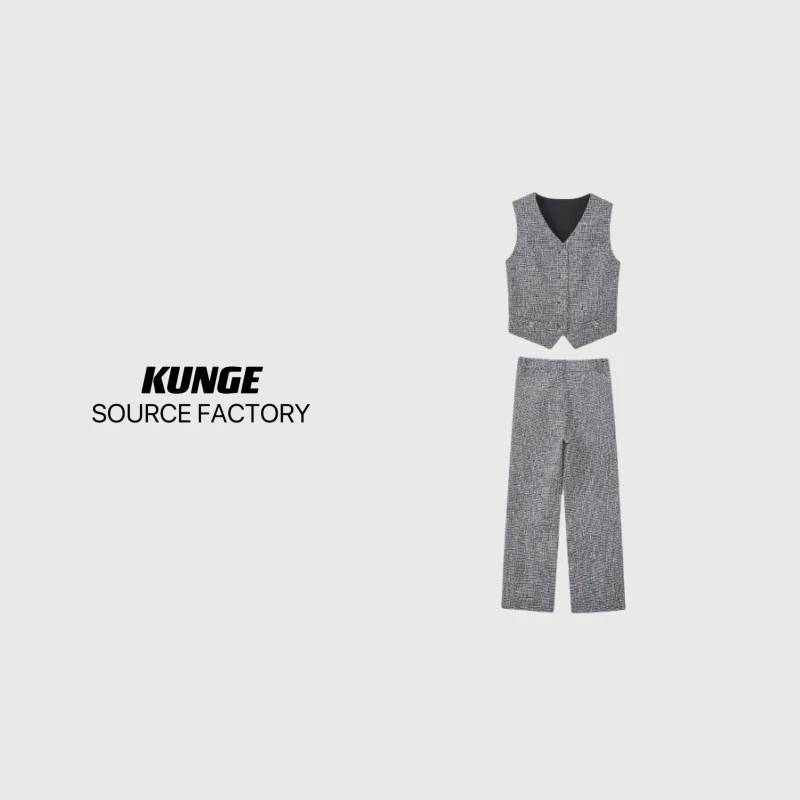 KUNGE-蓝色套装时尚休闲连帽春秋长袖-8737/8738套装